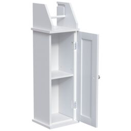 Lassic Hayle Matt White Freestanding Toilet Roll Holder & Cupboard (H)680mm (W)205mm - thumbnail 2