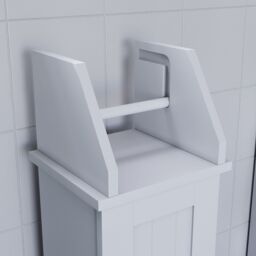 Lassic Hayle Matt White Freestanding Toilet Roll Holder & Cupboard (H)680mm (W)205mm - thumbnail 5