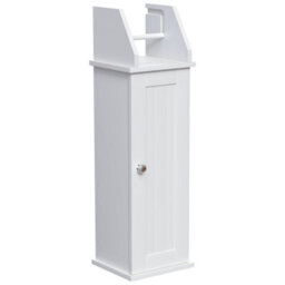 Lassic Hayle Matt White Freestanding Toilet Roll Holder & Cupboard (H)680mm (W)205mm