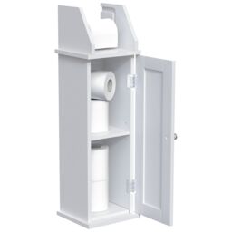 Lassic Hayle Matt White Freestanding Toilet Roll Holder & Cupboard (H)680mm (W)205mm - thumbnail 3