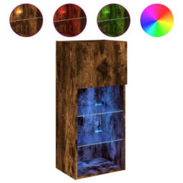 Walplus Tv Cabinets With Led Lights 2 Pcs Smoked Oak 40.5X30X90 Cm - thumbnail 6