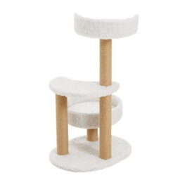 C 3 Tiers White 50X38X80Cm 185Cm Cat Tree Activity Centre W/scratching Post Large Condo Hammock Bowl Ladder - thumbnail 3