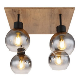 Luminosa Lighting Luminosa Moitas Shade Cluster Ceiling Light Matt Black Smoke Glass Shade 4X E27 - thumbnail 3