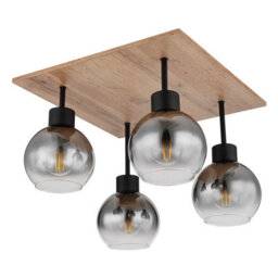 Luminosa Lighting Luminosa Moitas Shade Cluster Ceiling Light Matt Black Smoke Glass Shade 4X E27 - thumbnail 2