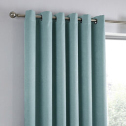Fusion Strata Duck Egg Blue Triple-Woven Dimout Eyelet Curtains - thumbnail 3