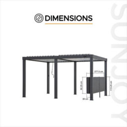 Sunjoy Replacement Bar For Louvered Pergola, 3M Side (Powder Coated) - thumbnail 6