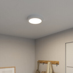 GoodHome Aius Matt Metal & Plastic White Led Ceiling Light (Dia)21.5Cm