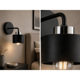 Luminosa Lighting Luminosa Simply Dome Wall Lamp Black, Silver 1X E27 - thumbnail 3