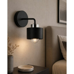 Luminosa Lighting Luminosa Simply Dome Wall Lamp Black, Silver 1X E27 - thumbnail 2