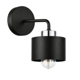 Luminosa Lighting Luminosa Simply Dome Wall Lamp Black, Silver 1X E27 - thumbnail 1