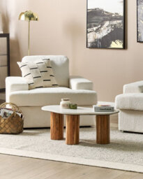 Beliani Set Of 2 Armchairs Alla Boucle Off-White - thumbnail 2