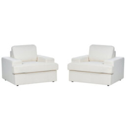 Beliani Set Of 2 Armchairs Alla Boucle Off-White - thumbnail 4