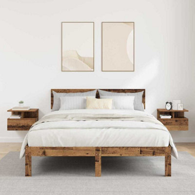 Berkfield Floating Nightstands 2 Pcs Old Wood 40X31X27 Cm Engineered Wood - image 1