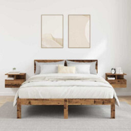 Berkfield Floating Nightstands 2 Pcs Old Wood 40X31X27 Cm Engineered Wood - thumbnail 1