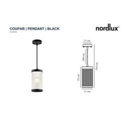 Nordlux Coupar Outdoor Plastic Pendant Light Weatherproof Black,mains - thumbnail 5