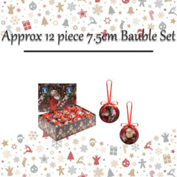 Christmas Bauble Decoration 12 Piece 7. 5Cm Bauble Set Santas Workshop - thumbnail 2