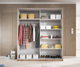 Arte Stylish Galaxy Sliding Wardrobe 220Cm - Monastery Oak And Black Gloss, H2100mm W2200mm D610mm - thumbnail 2