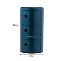 Living And Home Blue Cylindrical Multi Tiered Plastic Bedside Storage Drawers Unit Drawer Bedside Chest 58Cm H - thumbnail 6
