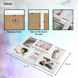 Arpan Collage Multiple Picture Frames For 6 Photos In 4 X 6 Inches Wooden, Mdf Wall Mounting Frame (White) - thumbnail 4