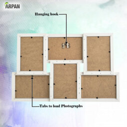 Arpan Collage Multiple Picture Frames For 6 Photos In 4 X 6 Inches Wooden, Mdf Wall Mounting Frame (White) - thumbnail 5