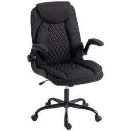 Black Executive Office Chair With Flip-Up Armrests, Computer Desk Chair - thumbnail 1