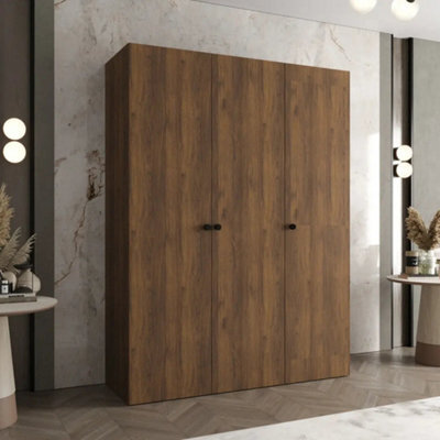 Arte Parma 150Cm Oak Walnut Hinged Door Wardrobe With Zoned Storage - image 1
