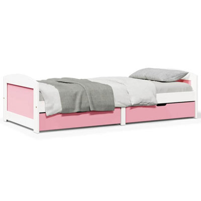 Berkfield Day Bed With 2 Drawers Without Mattress Irun White&pink 90X200 Cm - image 1
