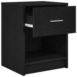 Berkfield Durable Bedside Cabinets 2 Pcs With Drawer Black 40X34X50 Cm - thumbnail 5