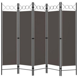 Vidaxl 5-Panel Room Divider Anthracite 200X180 Cm Room Dividers - thumbnail 2