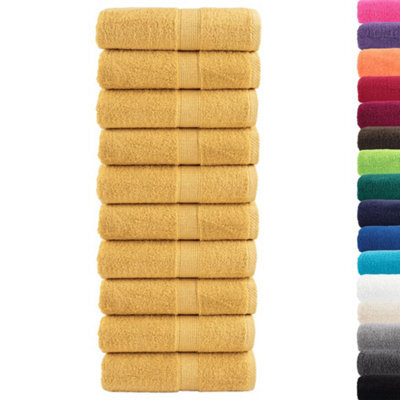 Berkfield Durable Premium Guest Towels Solund 10Pcs Gold 30X50Cm 600Gsm