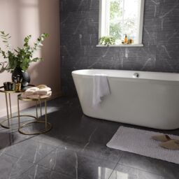 GoodHome Elegance Silver Gloss Marble Effect Ceramic Indoor Wall & Floor Tile, Pack Of 7, (L)600mm (W)300mm - thumbnail 5