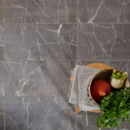 GoodHome Elegance Silver Gloss Marble Effect Ceramic Indoor Wall & Floor Tile, Pack Of 7, (L)600mm (W)300mm - thumbnail 1