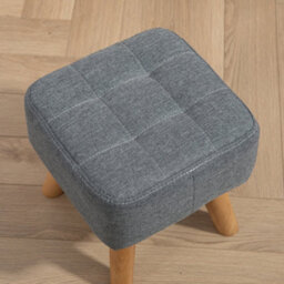 Homcom Modern Footstool, Fabric Foot Rest With Rubber Wood Legs, Grey - thumbnail 8