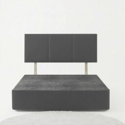 Adore Designs Alton Plush Velvet Divan Bed, Headboard - 5Ft Kingsize - Grey - 2 Drawers Foot End - thumbnail 3