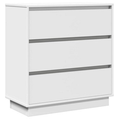 Berkfield Modern Bedside Cabinet With Led White 71X34,5X75 Cm Engineered Wood - image 1