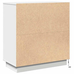 Berkfield Modern Bedside Cabinet With Led White 71X34,5X75 Cm Engineered Wood - thumbnail 6
