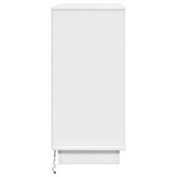 Berkfield Modern Bedside Cabinet With Led White 71X34,5X75 Cm Engineered Wood - thumbnail 7