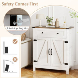 Gainoom Farmhouse White Sideboard Buffet Cabinet Kitchen Pantry Storage Cabinet - thumbnail 6