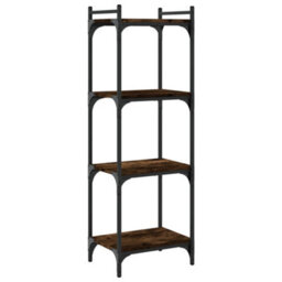 Berkfield Bookcase 4-Tier Smoked Oak 40X30X120 Cm Engineered Wood - thumbnail 6