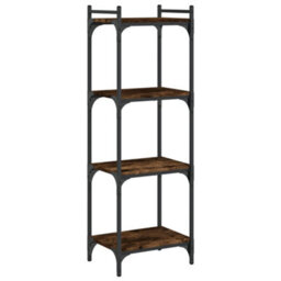 Berkfield Bookcase 4-Tier Smoked Oak 40X30X120 Cm Engineered Wood - thumbnail 2