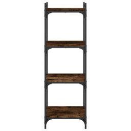 Berkfield Bookcase 4-Tier Smoked Oak 40X30X120 Cm Engineered Wood - thumbnail 4