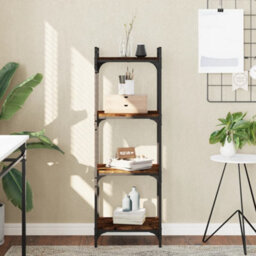 Berkfield Bookcase 4-Tier Smoked Oak 40X30X120 Cm Engineered Wood - thumbnail 1