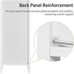 Tall Bathroom Cabinet White Modern 5-Tier Wooden Storage Organizer - thumbnail 3