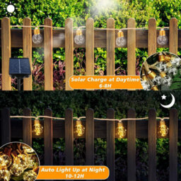8M Solar String Lights, 16 G50 Led Ip65 Waterproof Outdoor Lights, Warm White For Garden Balcony Patio Pergola Decor - thumbnail 6