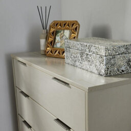 Home Source Acadia Solid Pine Grey 4 Drawer Storage Chest - thumbnail 4