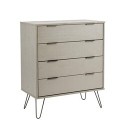 Home Source Acadia Solid Pine Grey 4 Drawer Storage Chest - thumbnail 7