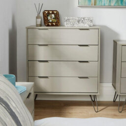 Home Source Acadia Solid Pine Grey 4 Drawer Storage Chest - thumbnail 3