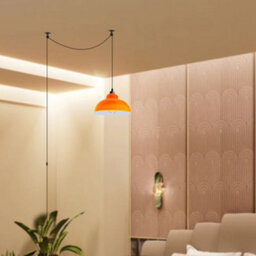 29Cm Orange Lamp Shade Metal Ceiling Light Shade Modern Pendant Lampshade E27 Easy Fit - thumbnail 5