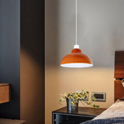 29Cm Orange Lamp Shade Metal Ceiling Light Shade Modern Pendant Lampshade E27 Easy Fit - thumbnail 7