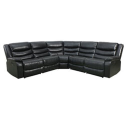 Furniture in Fashion Sorreno Bonded Leather Recliner Corner Sofa In Black - thumbnail 4
